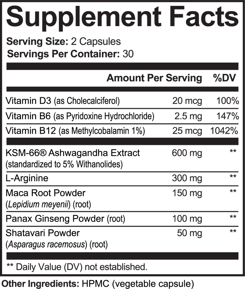 Supplement Facts — Stryō Ashwagandha Plus