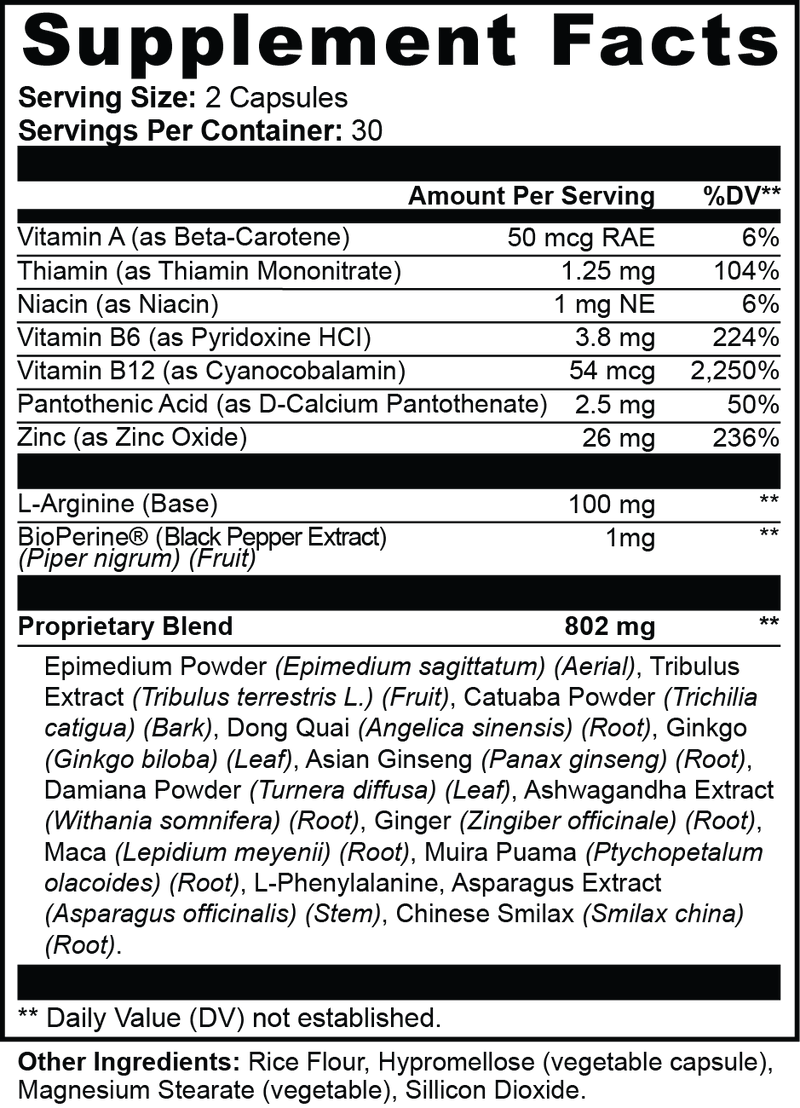 Supplement Facts — Stryō Female Enhancement